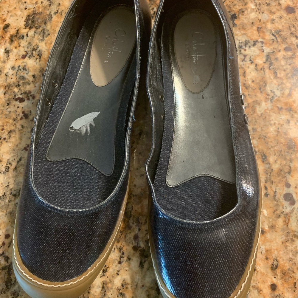 Cole Haan G Series vinyl/coated denim slip on